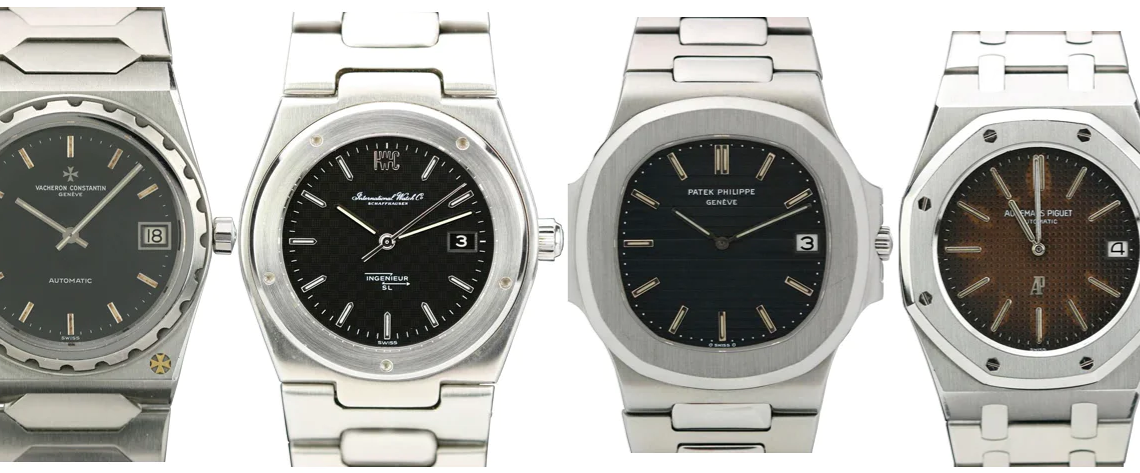 An AP Royal Oak A-Series, An Original fake Patek Philippe Nautilus, An fake IWC Ingenieur SL, And A Vacheron Constantin 222 All For Sale, From The Same Dealer